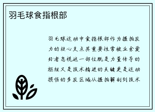 羽毛球食指根部